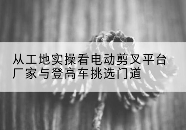 清水河电动剪叉升降平台厂家-从工地实操看电动剪叉平台厂家与登高车挑选门道